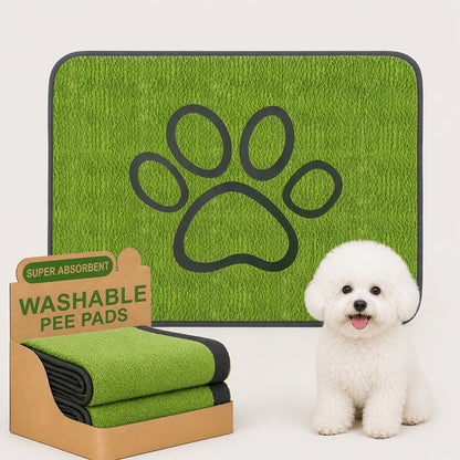 Tapis de propreté lavable pour chien - Alèse réutilisable antidérapante en polyester super absorbant pour cage, canapé et sol, tapis d'éducation résistant aux déchirures et lavable en machine pour petits et moyens chiens, tailles S et L