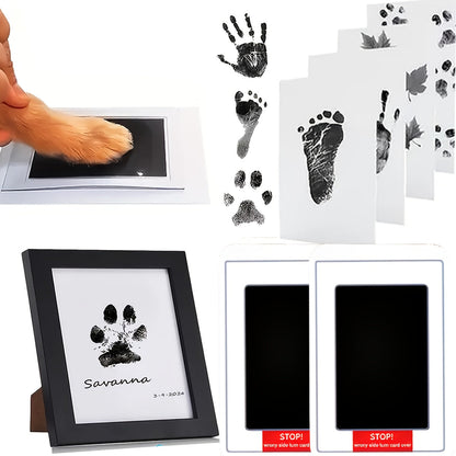 Kit tampon encreur pour empreintes de pattes de chiens et chats – Lot de 3 tampons encreurs noirs à séchage rapide, souvenir durable pour nouveaux propriétaires d'animaux, visites chez le vétérinaire et cadeaux commémoratifs