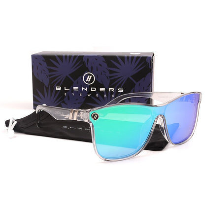 Lunettes de soleil polarisées pour hommes et femmes - Verres miroirs monoblocs, monture carrée vintage, protection UV400, style rétro pour la conduite, les voyages et le quotidien