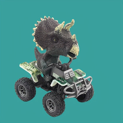 Voiture dinosaure à inertie, véhicule tout-terrain T-Rex et Tricératops pour enfants – Camion dinosaure à friction en plastique durable – Jouet d'imagination pour tout-petits et garçons de 3 ans et plus – Noir, vert, orange
