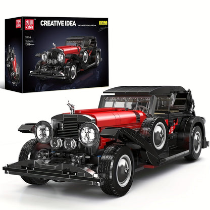 Kit de construction de voiture classique vintage Mould King 10114 MOC – Ensemble de blocs de construction de modèle de 1308 pièces – Cadeau de collection compatible pour adultes et passionnés