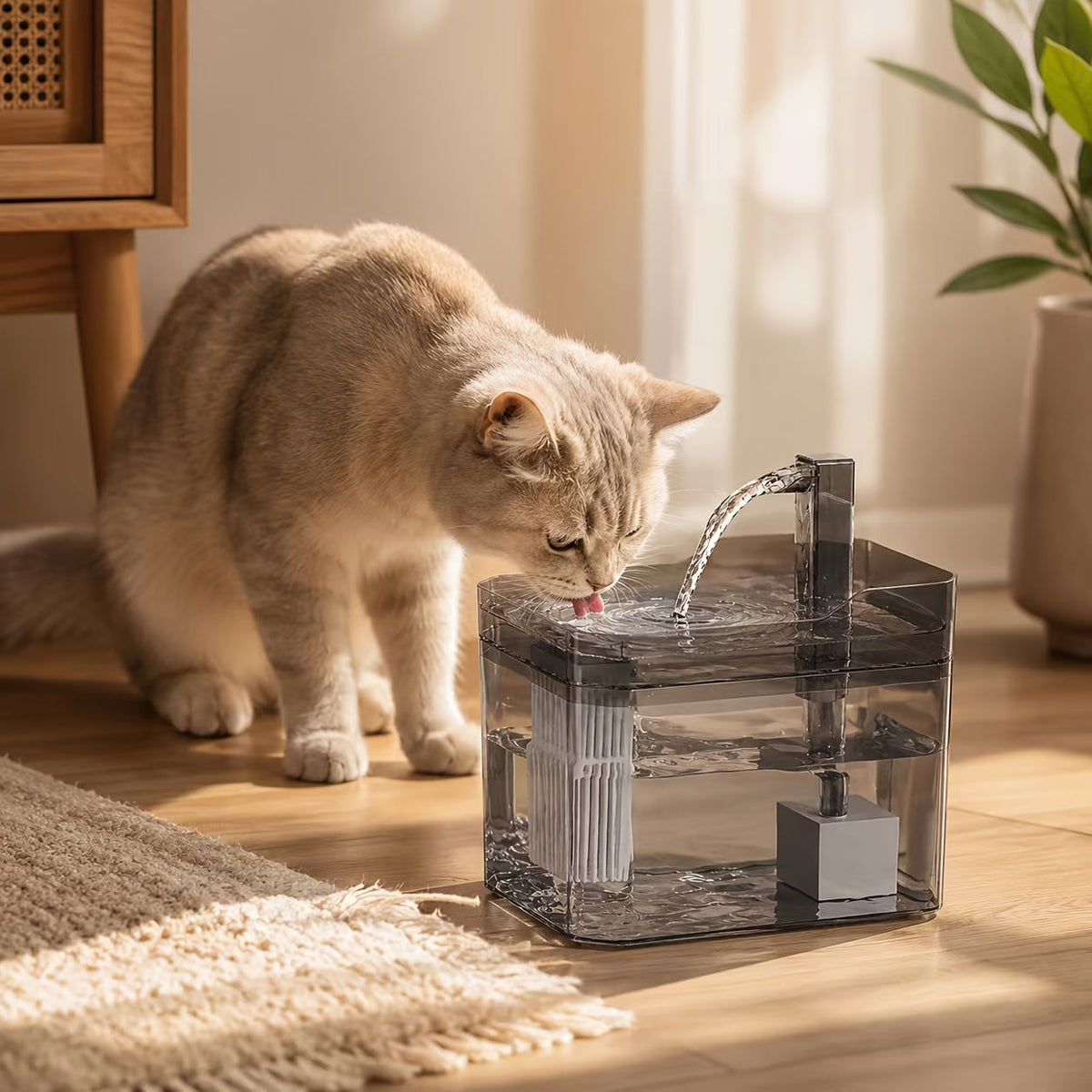 Fontaine à eau automatique pour animaux, abreuvoir à recirculation pour chats et chiens, ultra-silencieux, alimenté par USB, niveau d'eau visible, facile à nettoyer, aucune pile requise