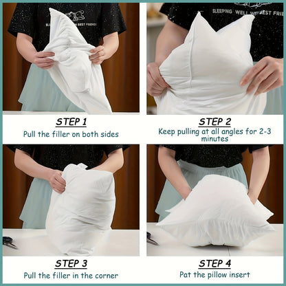 Garnitures de coussin carrées – Rembourrage en fibre neuve hypoallergénique, coussins blancs pour canapé, lit et terrasse, 14 à 20 pouces, lot de 1/2/4, idéal pour la chambre, le salon, le bureau et la décoration extérieure