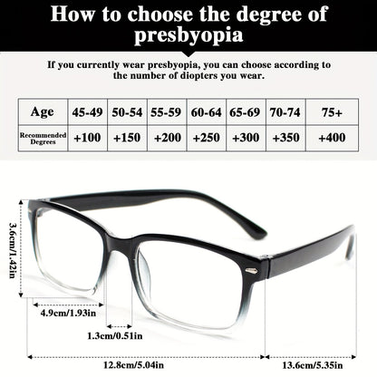 Lot de 10 paires de lunettes de lecture pour hommes et femmes - Monture carrée ultra-légère avec verres clairs HD, détails vintage en métal, puissances de +1,0 à +4,0 pour le bureau et le quotidien, cadeau idéal pour les seniors