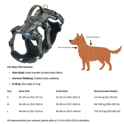 Harnais, laisse et collier réglables pour chien – Équipement de promenade doux et respirant pour races de petite à grande taille, tailles S M L, choix individuel du harnais / collier / laisse / bandana, équipement de promenade sécurisé en extérieur