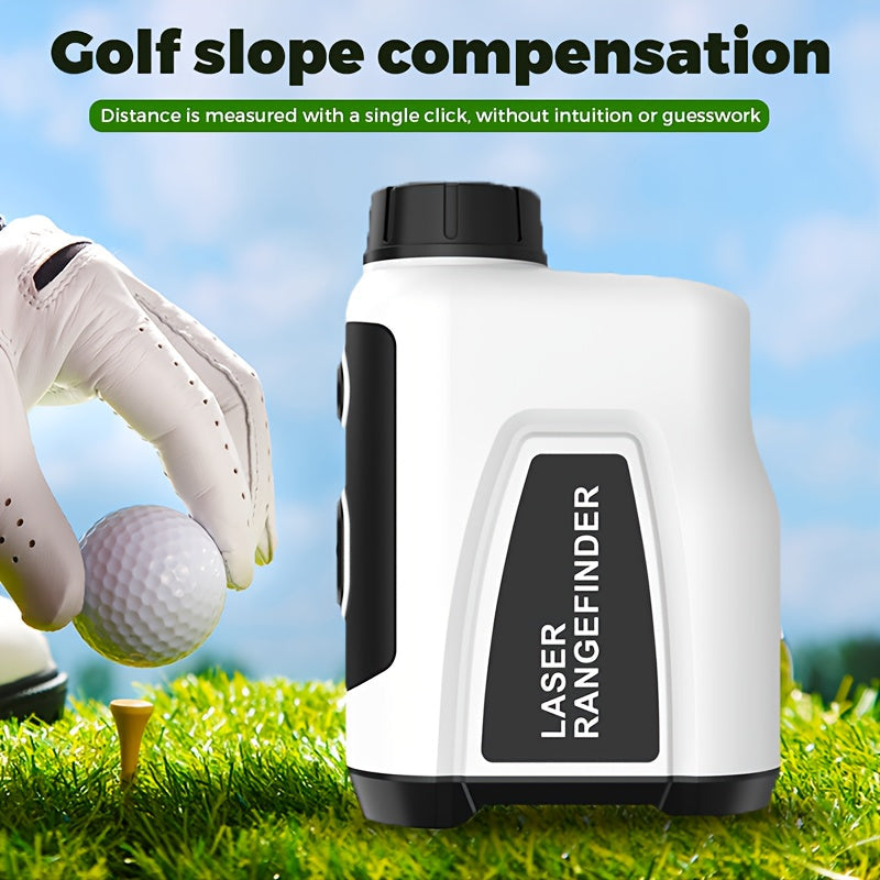 Télémètre laser de golf 1200 yards – Grossissement 6,5x, compensation de pente, verrouillage de drapeau HD, anti-vibration, rechargeable par USB, télémètre de golf haute précision à positionnement rapide, design élégant blanc