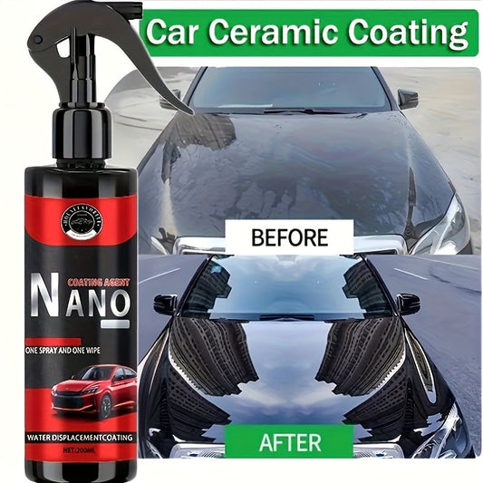 Revêtement céramique liquide 200 ml avec éponge applicatrice - Protection de peinture automobile, traitement hydrophobe pour vitres, amélioration de la brillance et rénovation de surface pour voitures, camions et SUV