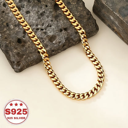 Collier chaîne gourmette cubaine en argent sterling 925 pour hommes et femmes - Chaîne Miami cubaine classique de 9 mm, bijoux hip-hop unisexes en argent et or, 18-24 pouces, cadeau tendance au quotidien