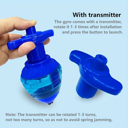 Light-Up Spinning Top Toy with Built-In Launcher Colorful LED Lights Interactive Candy Top Party Toy for Kids Long-Lasting Spin Multi-Color Fun Gift for Boys Girls