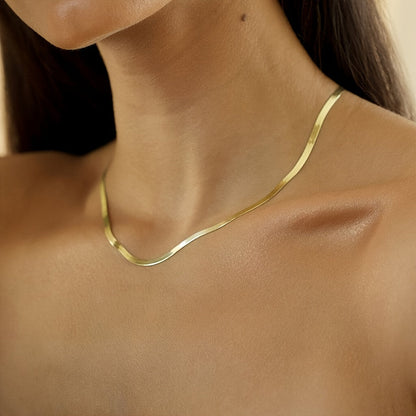 Collier chaîne serpent plat en argent sterling S925 unisexe – Collier artisanal hypoallergénique, longueurs de 18 à 22 pouces, style superposable, cadeau idéal pour elle ou lui