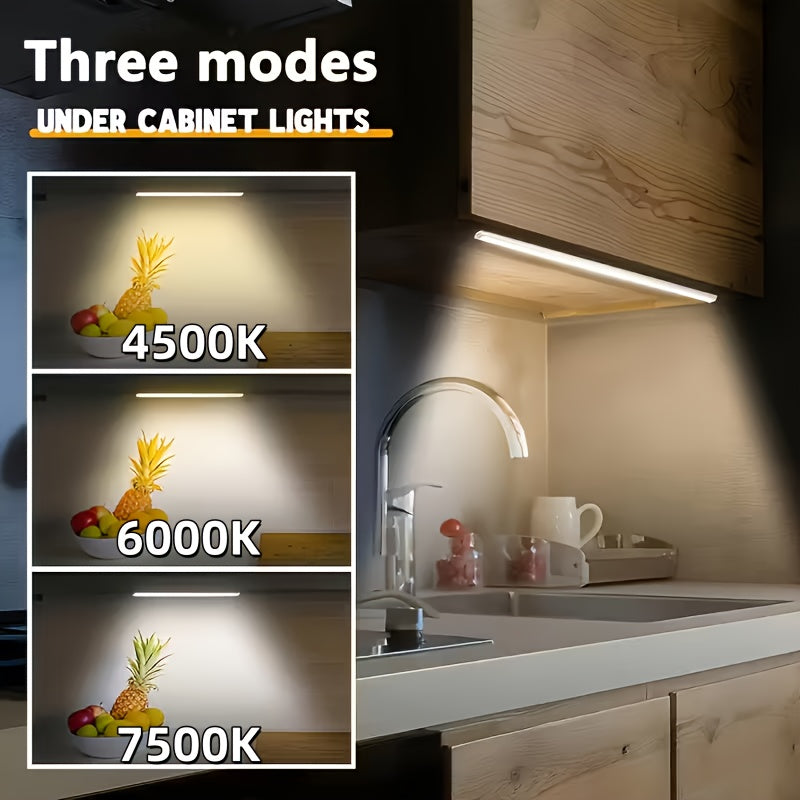 Éclairage de placard LED à détecteur de mouvement, intensité variable, rechargeable par USB-C – Température de couleur réglable (blanc et chaud), 3 modes, fixation magnétique pour cuisine, placard, chambre, escalier et bureau, 10/20/30 cm