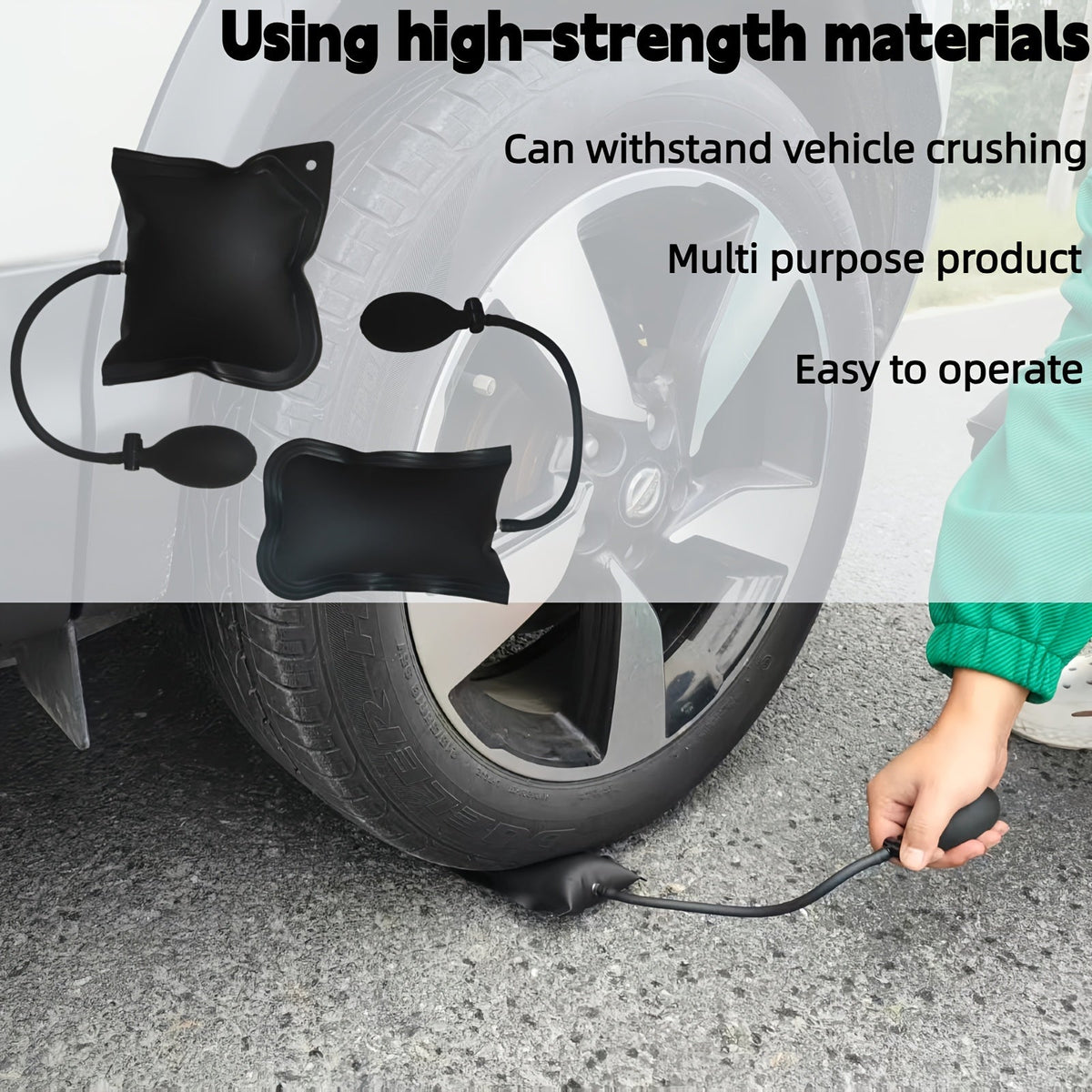 Kit d'outils de déverrouillage de voiture à 26 pièces avec coussin gonflable - Ensemble d'ouverture d'urgence pour portes et fenêtres avec pince à longue portée pour clés enfermées dans le véhicule, outil de dépannage pour voitures, camions et SUV
