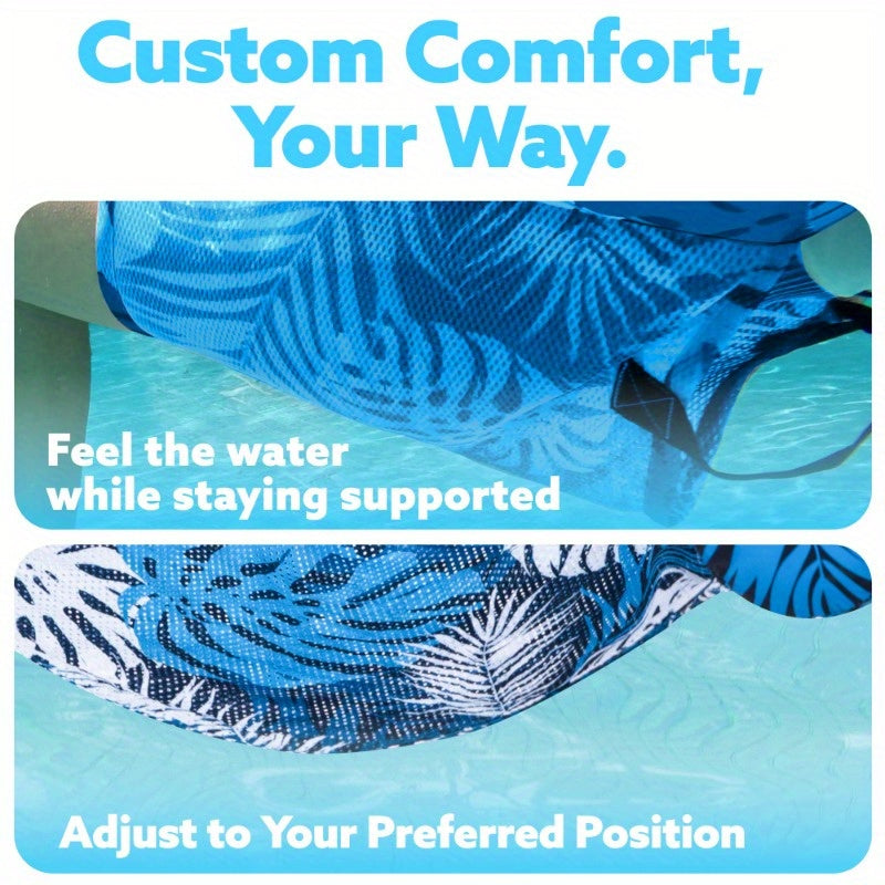 Inflatable Pool Float Chair for Adults – Leaf Design Floating Lounger with Mesh Sling, 1 & 2 Pack, Portable Summer Pool Float for Beach Lake & Pool Parties, 30x16x24 Inch