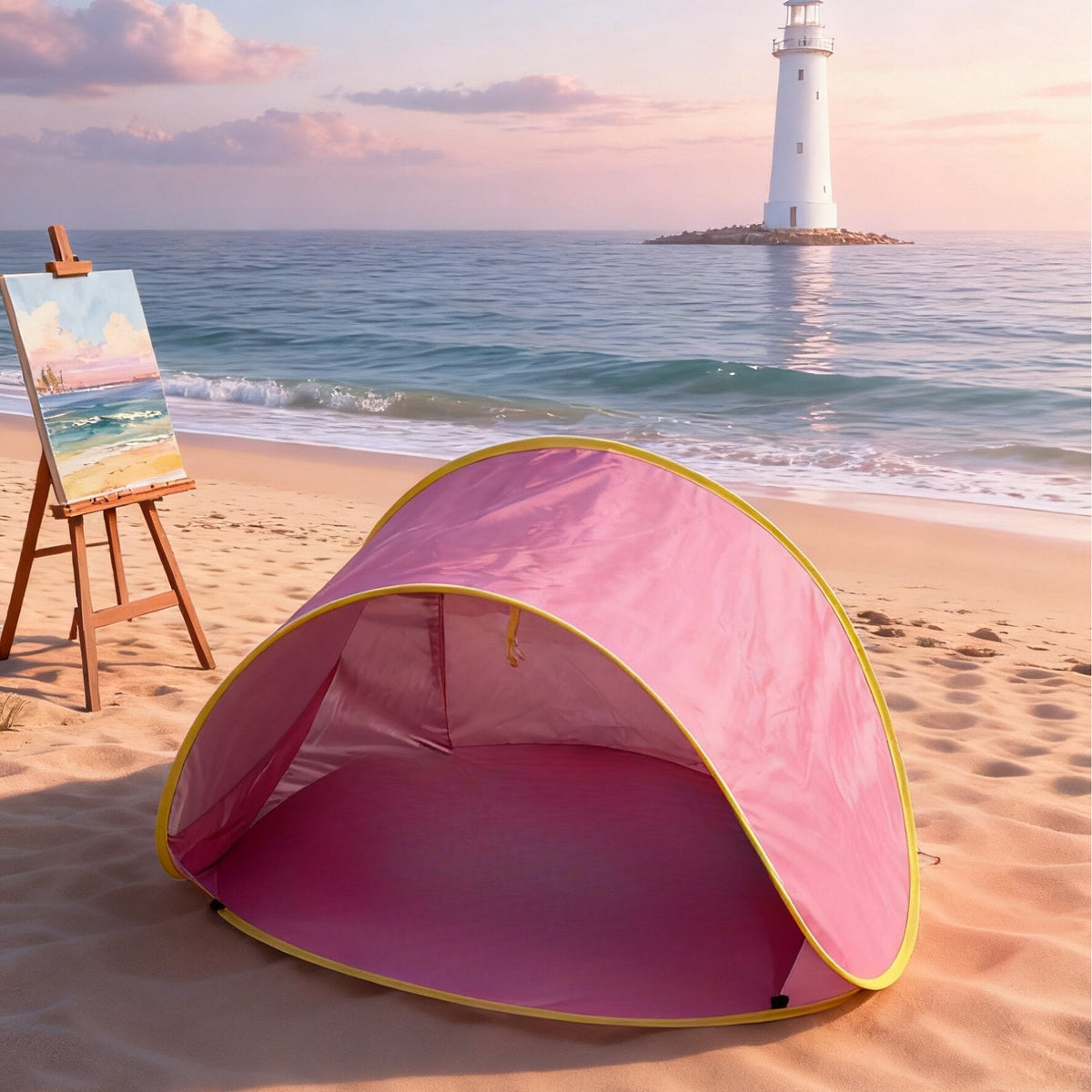 Tente de plage pop-up portative – Abri solaire anti-UV à installation rapide, ultra-léger (moins de 50 g/m²) pour la plage, la randonnée, le camping, les voyages en famille, parasol et auvent d'extérieur