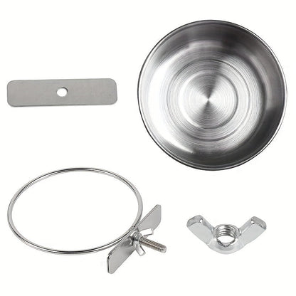 Ensemble mangeoire et abreuvoir pour cage à oiseaux – Lot de 2 bols de nourriture et d'eau pour perroquets avec support à clip, coupelles robustes en plastique pour perruches, calopsittes, canaris et petits oiseaux de compagnie