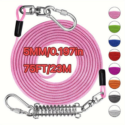 Laisse pour chien ultra-résistante de 1,8, 3, 4,5, 9, 15, 23 ou 30 mètres, câble d'attache d'entraînement pour grands chiens jusqu'à 225 kg, corde de course durable et résistante aux morsures pour le jardin