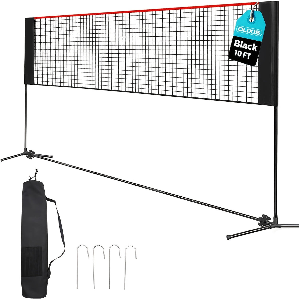 Ensemble de filet de badminton et volley-ball portable, hauteur et tension réglables, résistant aux intempéries avec sac de transport - Qualité professionnelle pour jardin, piscine, jeux sur terrain intérieur et extérieur