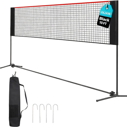 Ensemble de filet de badminton et volley-ball portable, hauteur et tension réglables, résistant aux intempéries avec sac de transport - Qualité professionnelle pour jardin, piscine, jeux sur terrain intérieur et extérieur
