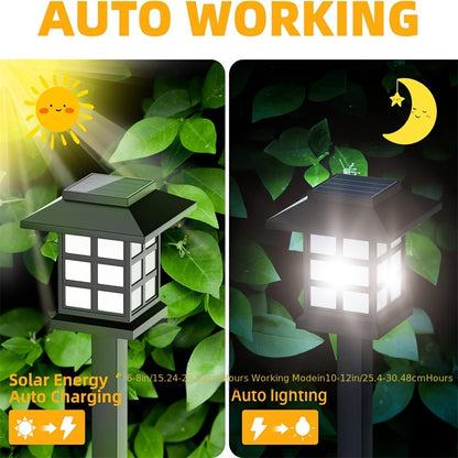 Lot de 6/12/24 lampes solaires d'extérieur pour jardin, étanches IP44 | Éclairage paysager LED blanc chaud/multicolore pour allée, cour, terrasse et décoration de fête – Marche/arrêt automatique
