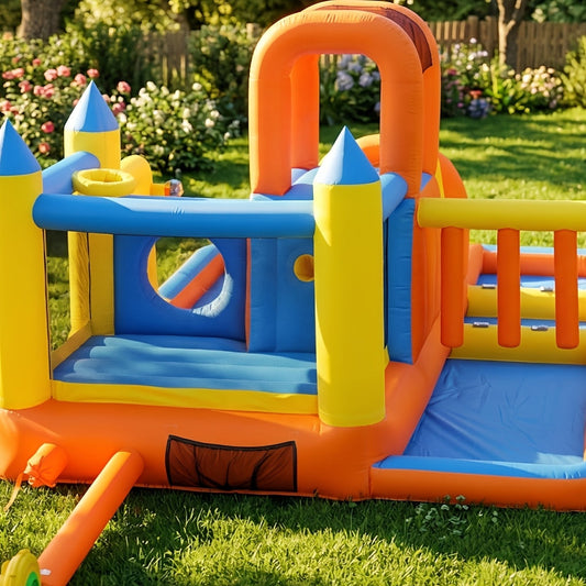 15ft Inflatable Water Park for Kids & Adults – Backyard Obstacle Course with Slide, Tunnel, Boxing, Water Gun, Sprinklers, Climbing Wall, Hoop & Ball Pit – Large Summer Splash Pool Party Fun
