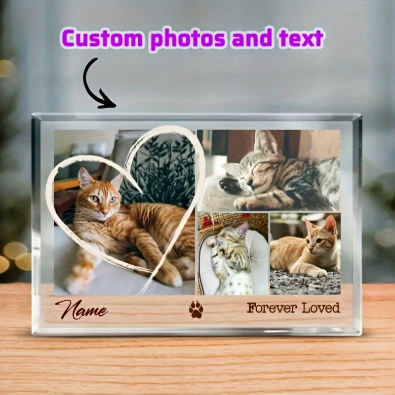 Plaque acrylique personnalisée pour animal de compagnie « Forever Loved » - Cadeau commémoratif personnalisé pour chien et chat, souvenir de deuil avec photo imprimée, cadeau attentionné pour propriétaires d'animaux endeuillés
