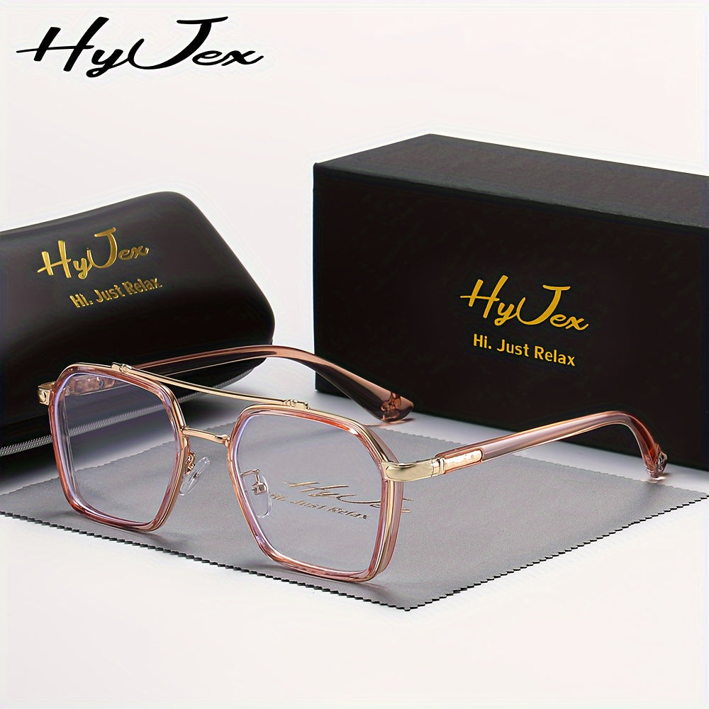 Lunettes anti-lumière bleue avec monture métallique à double pont – Lunettes tendance anti-fatigue visuelle à verres transparents pour hommes et femmes, lunettes sans correction pour ordinateur et écran