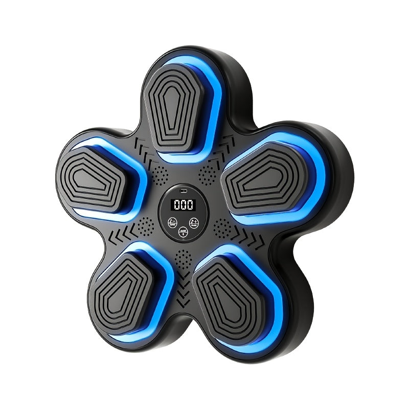 Machine de boxe musicale intelligente, cible de boxe électronique murale avec lumières LED et Bluetooth sans fil pour adultes, équipement d'entraînement de fitness à domicile avec gants de boxe inclus