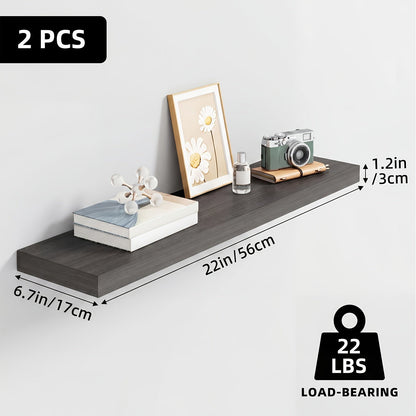 Étagères murales flottantes en bois, lot de 2/4/6, 15,7, 19,7, 22 pouces, étagères murales pour salon, cuisine, salle de bain, chambre, supportant 13,6 kg, noyer, marron, blanc, noir, gris, décoration et rangement maison