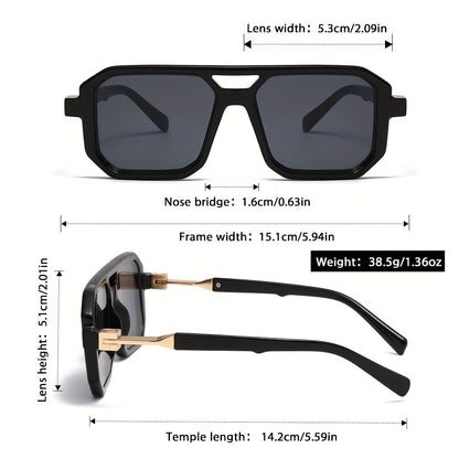 Lunettes de soleil unisexe à monture carrée oversize, protection UV, branches rétro écailles de tortue, pour hommes et femmes, voyage, plage, usage quotidien, inclut étui et chiffon de nettoyage, 6 couleurs