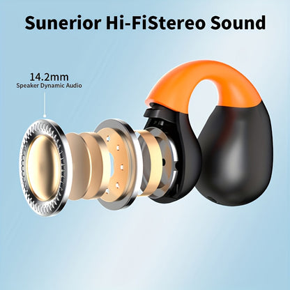 Écouteurs sans fil à conduction ouverte Bluetooth 5.4 TWS, perception ambiante à 360 degrés, appels clairs ENC, commandes tactiles, confort toute la journée, écouteurs de sport et de fitness, maintien sûr, conception véritablement ouverte