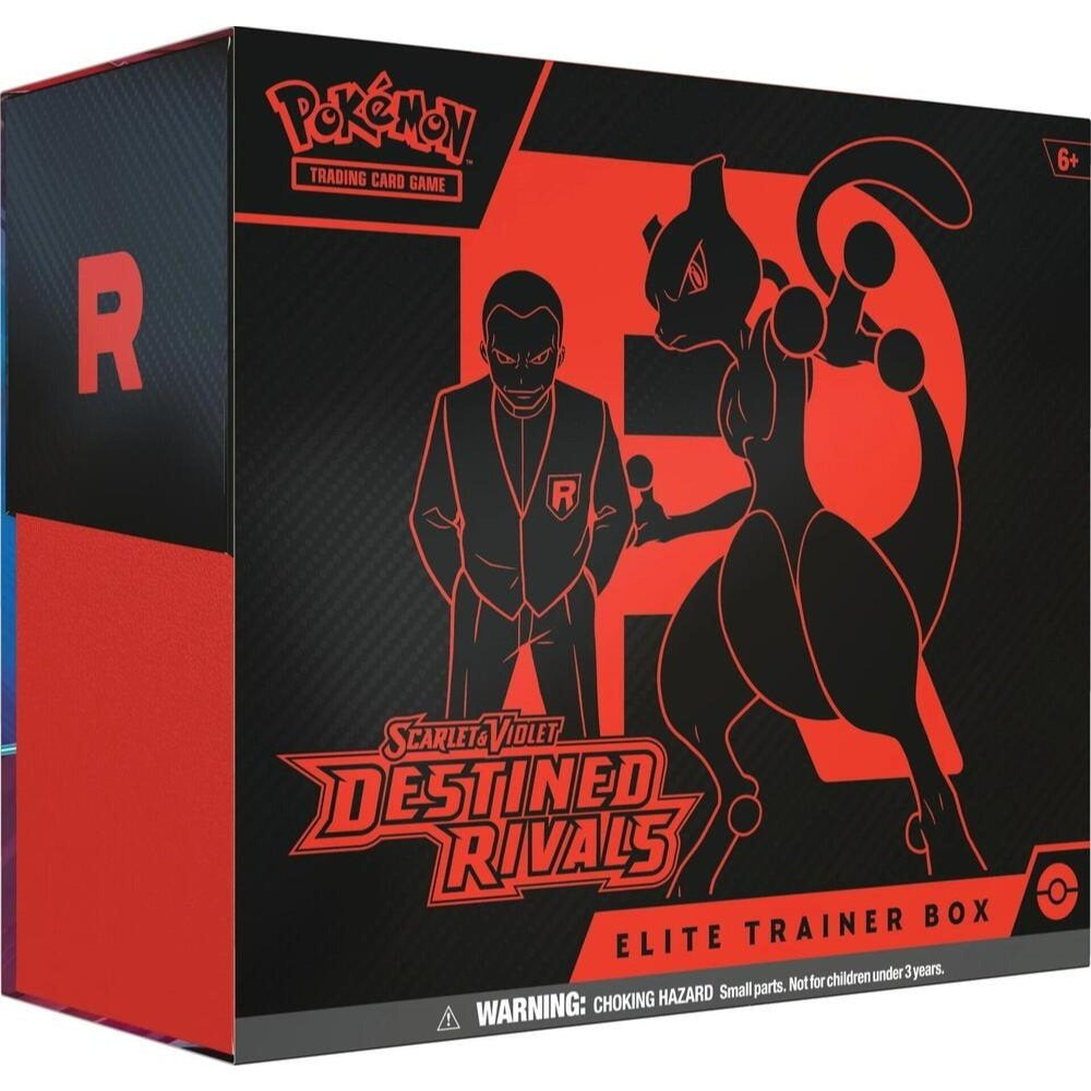Coffret Dresseur d'élite JCC Pokémon Écarlate et Violet Destinées Rivales – 9 boosters, 65 protège-cartes, coffret scellé en usine, cadeau idéal pour les collectionneurs et les joueurs compétitifs de Pokémon