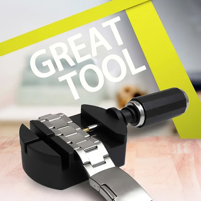 Kit de 15 outils professionnels pour le retrait de bracelets de montre – Chasse-goupilles en acier inoxydable avec socle en plastique, aucun assemblage requis, adapté au réglage et à la réparation de bracelets de montre à domicile