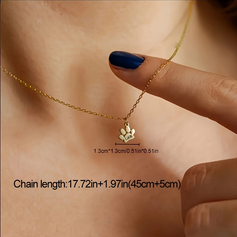Collier avec empreinte de patte de chien personnalisée – Bijou commémoratif pour animaux de compagnie avec 1 à 5 pattes, cadeau élégant pour les amoureux des animaux pour la Saint-Valentin, Noël et toute l'année