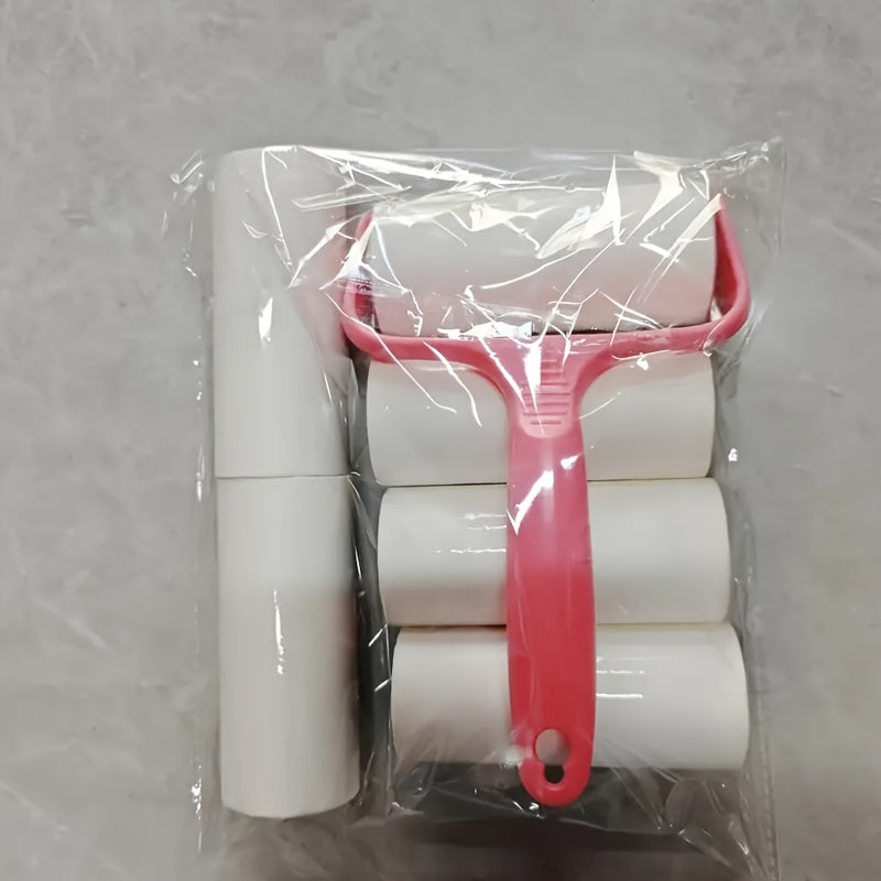Set de rouleaux adhésifs avec 1 manche et 6 recharges (360 feuilles) – Brosse anti-peluches à déchirer pour vêtements, tapis et sièges de voiture – Kit anti-poils d'animaux et anti-peluches sans électricité