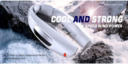 Ventilateur de cou portable mains libres, ventilateur personnel rechargeable par USB 3000 mAh, 6 vitesses réglables, ventilateur de refroidissement sans pales pour la maison, le bureau, le camping en plein air, les voyages – Noir et blanc
