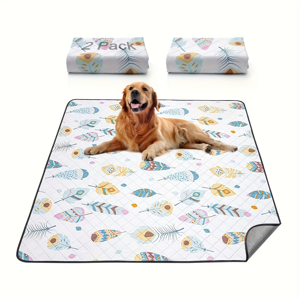 Lot de 2 alèses lavables pour chien – Tapis de dressage réutilisables, ultra-absorbants et anti-fuites avec envers antidérapant, lavables en machine pour parc, cage, apprentissage de la propreté et voyage