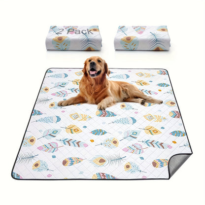 Lot de 2 alèses lavables pour chien – Tapis de dressage réutilisables, ultra-absorbants et anti-fuites avec envers antidérapant, lavables en machine pour parc, cage, apprentissage de la propreté et voyage