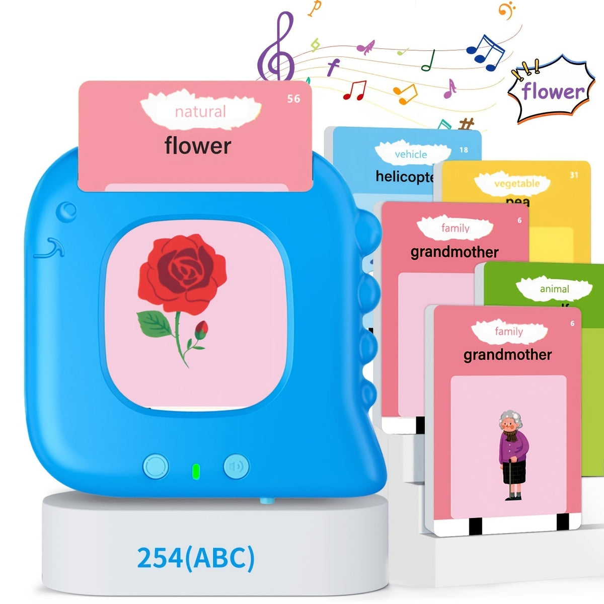 Cartes flash parlantes pour enfants d'âge préscolaire de 3 à 6 ans – Appareil d'apprentissage des langues de 224 à 510 mots, jouet éducatif sensoriel d'orthophonie pour autisme, garçons et filles, bleu, vert, rose