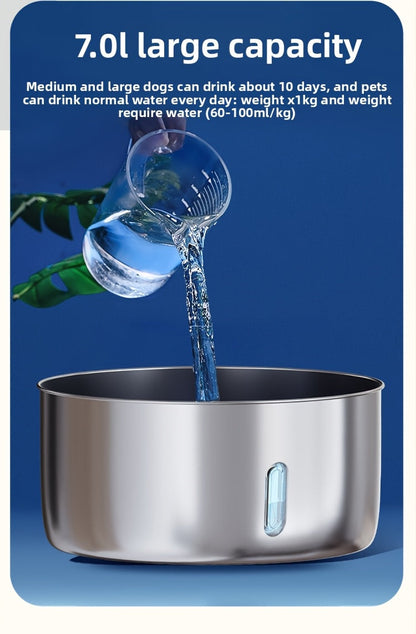 Fontaine à eau pour animaux en acier inoxydable 7 L (236 oz) – Distributeur d'eau automatique pour chats et chiens avec filtres de rechange, alimenté par USB et fenêtre de niveau d'eau – Modèle FT007