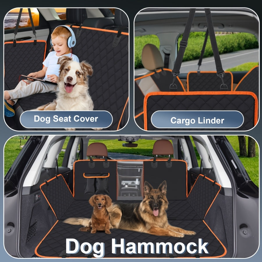 Housse de siège auto pour chien robuste, imperméable et antidérapante, protection de banquette arrière, résistante aux rayures et aux déversements, en nylon, avec rabats latéraux, installation facile, lavable en machine, pour SUV, berline et camion