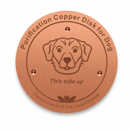 Disque de purification pour gamelle de chien en cuivre pur 10 cm - Insert de bol en cuivre réutilisable pour la purification de l'eau des chiens et animaux de compagnie - Accessoire naturel de nettoyage de l'eau sans pile pour gamelles de chien