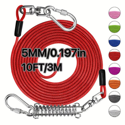 Laisse pour chien ultra-résistante de 1,8, 3, 4,5, 9, 15, 23 ou 30 mètres, câble d'attache d'entraînement pour grands chiens jusqu'à 225 kg, corde de course durable et résistante aux morsures pour le jardin