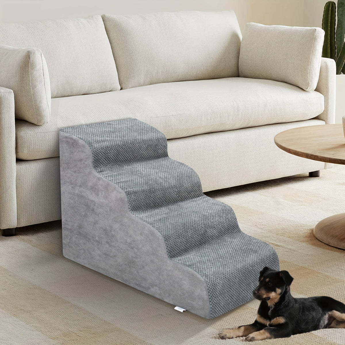 Escalier pour chien en mousse à mémoire de forme, 2, 3 ou 4 marches avec base antidérapante et housse lavable – Marches de soutien pour canapé et lit, idéal pour chiens âgés et chiots, plusieurs couleurs disponibles