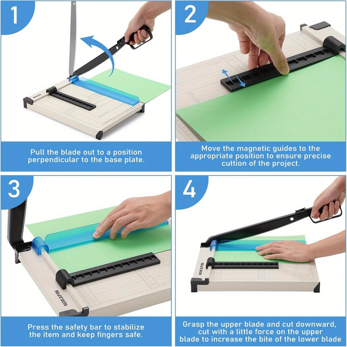 Massicot robuste de 12 pouces avec protection de sécurité, arrondisseur d'angles, grille de précision pour photos, papier cartonné, scrapbooking, documents de bureau et travaux manuels