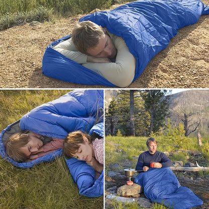 Sac de couchage 4 saisons léger pour temps froid -17 à -7°C – Forme enveloppe avec capuche réglable pour le camping, la randonnée, le trekking, l'alpinisme et les voyages en hiver