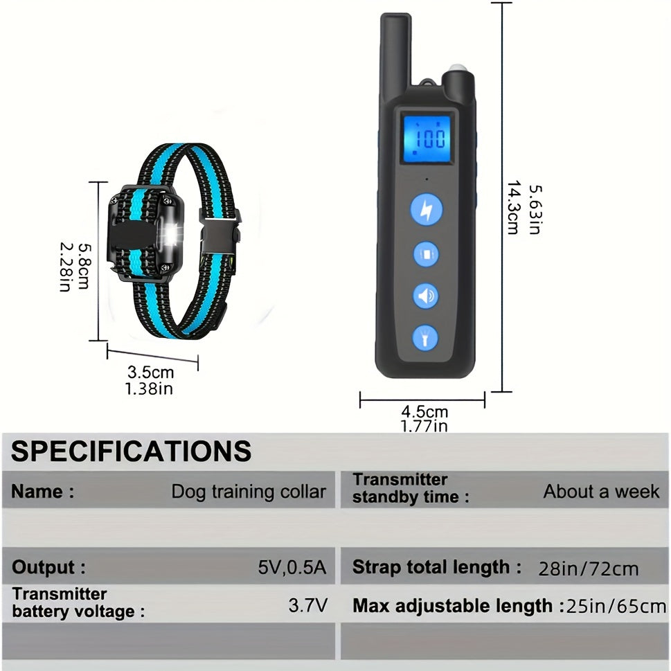Collier de dressage pour chien avec télécommande – Modes vibration et son, sangle en nylon réglable pour chiens de petite à grande taille, 1 télécommande pour contrôler 1, 2 ou 3 chiens