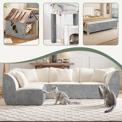 Protecteurs de meubles anti-griffes pour chat auto-adhésifs - Protections découpables pour canapé et mur, dispositifs de dissuasion durables contre les griffades de chat pour canapé, chaise, cadre de porte
