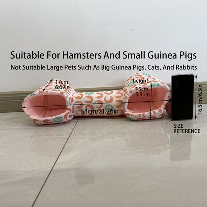 Hamster Hideout Tunnel Villa for Small Pets, All-Season Polyester Nest with Tunnel for Guinea Pigs, Sugar Gliders & Small Animals, Cozy Plush Hideout House for Hamsters, Warm Small Pet Sleeping Bed