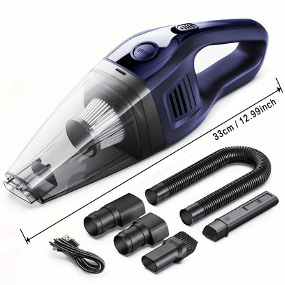 Aspirateur à main rechargeable sans fil – Aspiration puissante de 6 kPa, 40 dB silencieux, mini aspirateur portable pour poils d'animaux, voiture, clavier, nettoyage de bureau et maison avec suceur plat