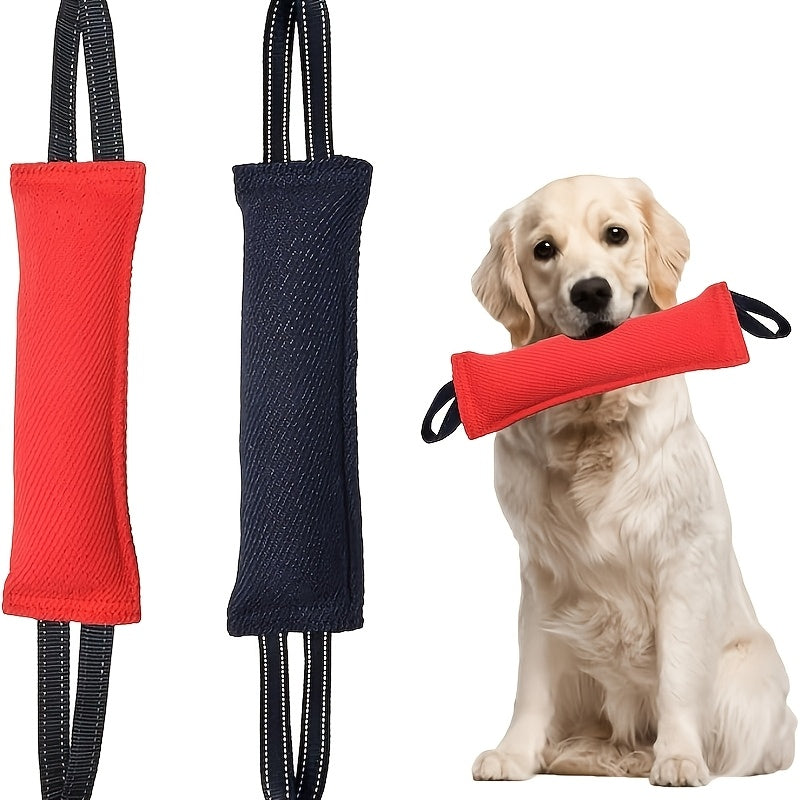 Lot de 2 jouets corde de tir à la corde à deux poignées pour chien – Jouets à mâcher interactifs et ergonomiques pour petits et chiens moyens, jouet à tirer durable pour le nettoyage des dents, pour le renforcement des liens et le dressage, noir et rouge